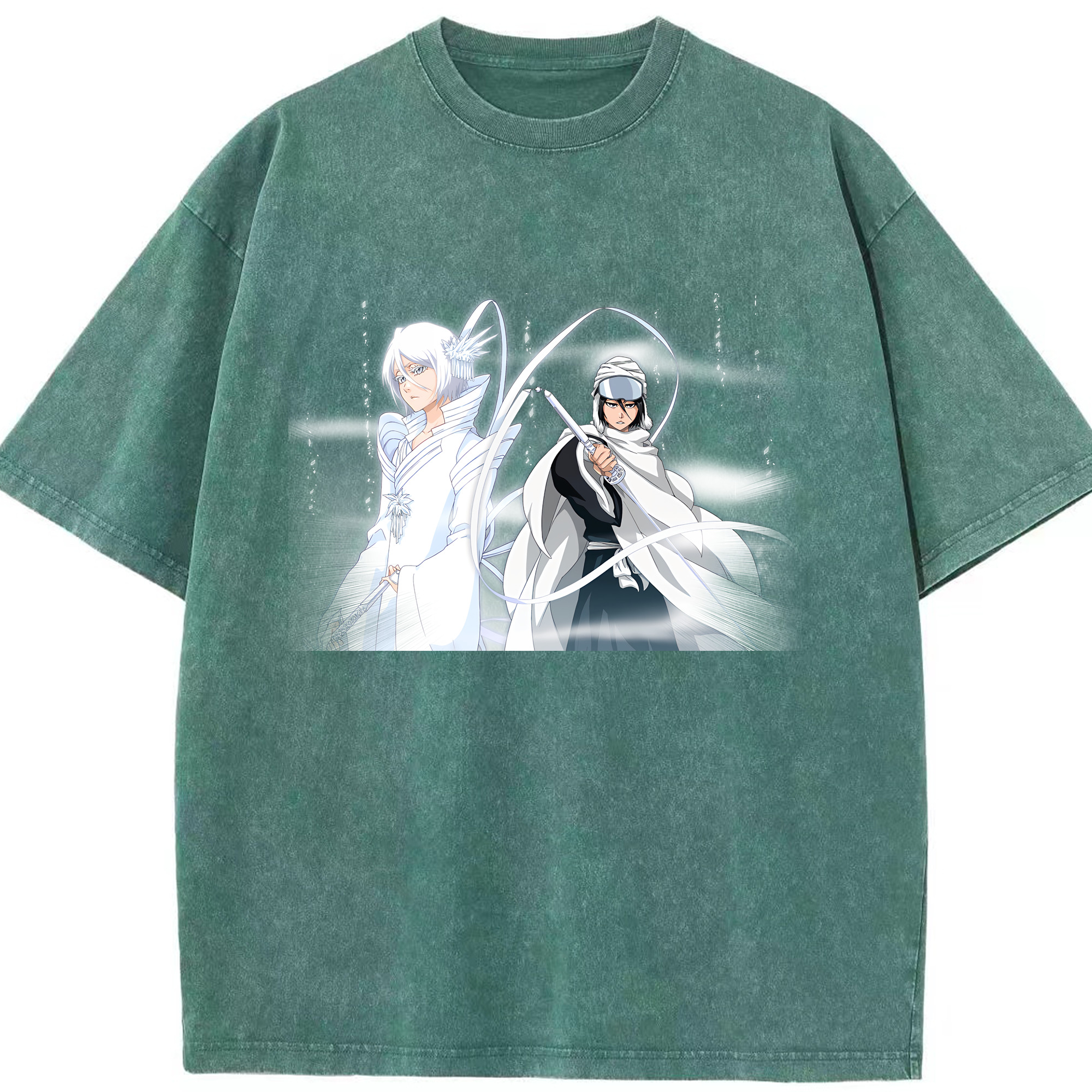 （画像用） ブリーチ 朽木ルキア BLEACH Kuchiki Rukia 綿100% ヴィンテージ風 半袖Tシャツ（フロントプリント）